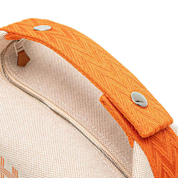 エルメス ブリッド ア ブラックPM ポーチ ミニハンドバッグ ベージュ オレンジ コットン レディース HERMES 【中古】