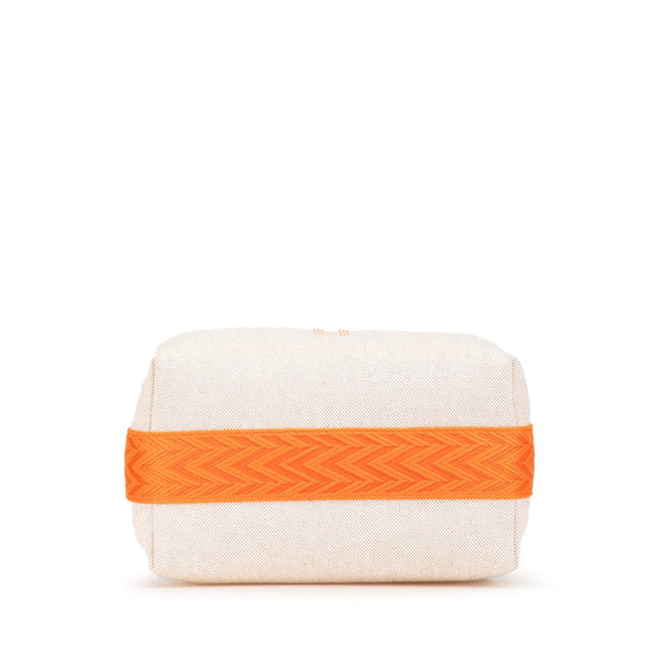 エルメス ブリッド ア ブラックPM ポーチ ミニハンドバッグ ベージュ オレンジ コットン レディース HERMES 【中古】