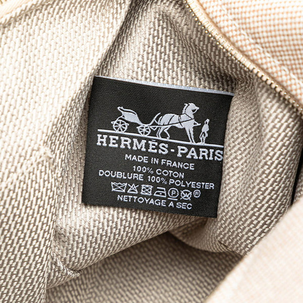 エルメス ブリッド ア ブラックPM ポーチ ミニハンドバッグ ベージュ オレンジ コットン レディース HERMES 【中古】