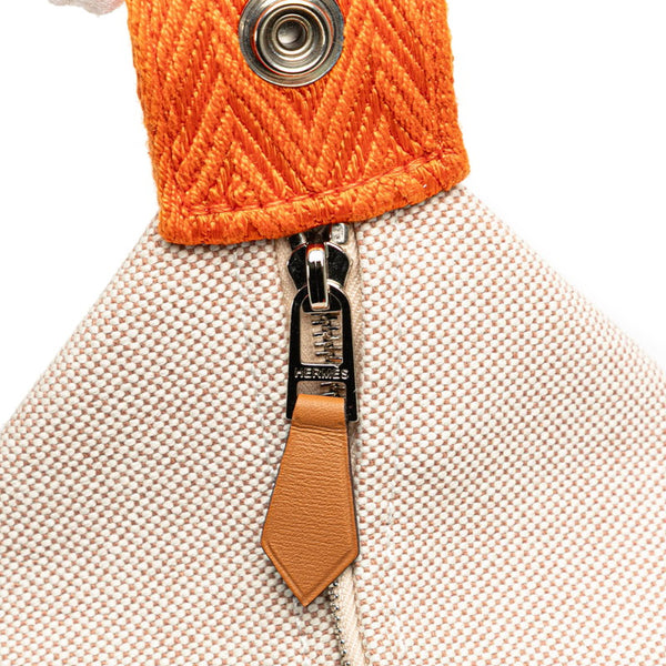 エルメス ブリッド ア ブラックPM ポーチ ミニハンドバッグ ベージュ オレンジ コットン レディース HERMES 【中古】