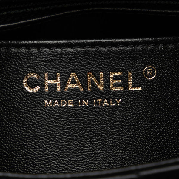 シャネル ココマーク Vステッチ トップハンドル 斜め掛け チェーン ショルダーバッグ ブラック レザー レディース CHANEL 【中古】