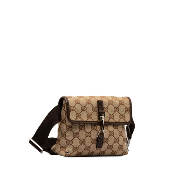 グッチ GGキャンバス ウエストバッグ ボディバッグ 92543 ベージュ キャンバス レザー レディース GUCCI 【中古】