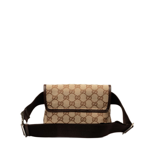 グッチ GGキャンバス ウエストバッグ ボディバッグ 92543 ベージュ キャンバス レザー レディース GUCCI 【中古】