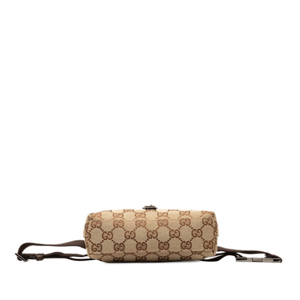 グッチ GGキャンバス ウエストバッグ ボディバッグ 92543 ベージュ キャンバス レザー レディース GUCCI 【中古】