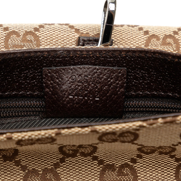 グッチ GGキャンバス ウエストバッグ ボディバッグ 92543 ベージュ キャンバス レザー レディース GUCCI 【中古】