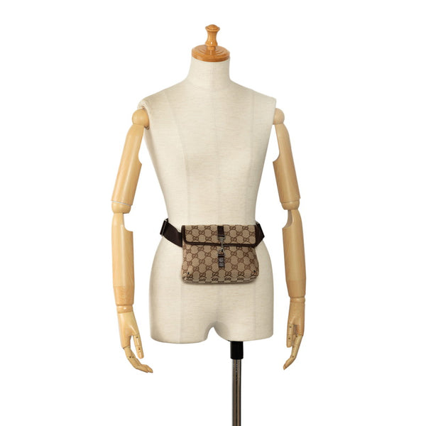 グッチ GGキャンバス ウエストバッグ ボディバッグ 92543 ベージュ キャンバス レザー レディース GUCCI 【中古】
