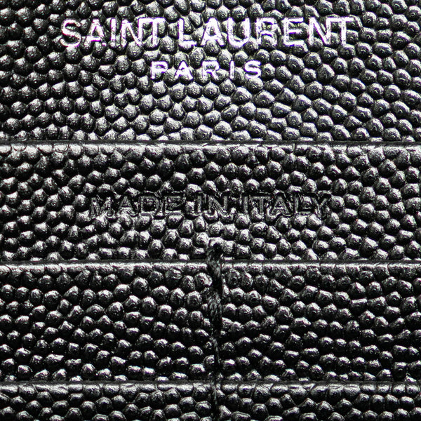 サンローラン YSLロゴ カサンドラ チェーン ショルダーウォレットバッグ ブラック シルバー レザー レディース SAINT LAURENT 【中古】