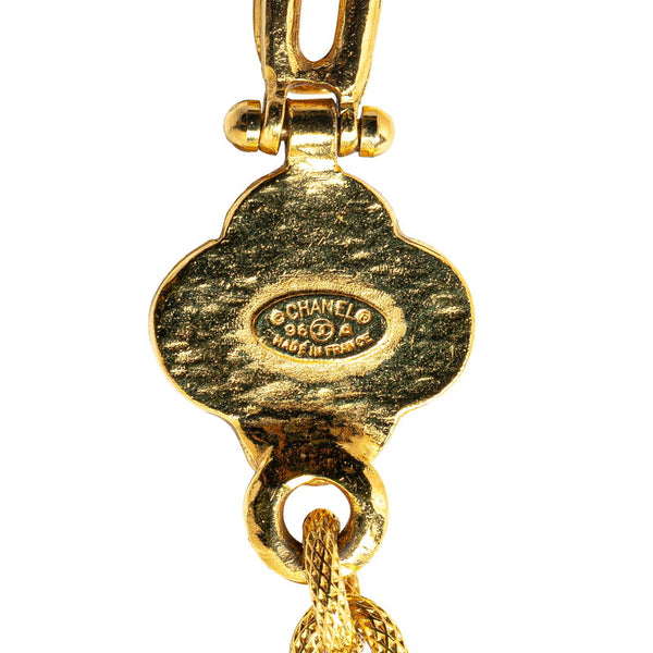 シャネル ヴィンテージ ココマーク クローバー 四つ葉 モチーフ チェーン ネックレス ゴールド メッキ レディース CHANEL 【中古】