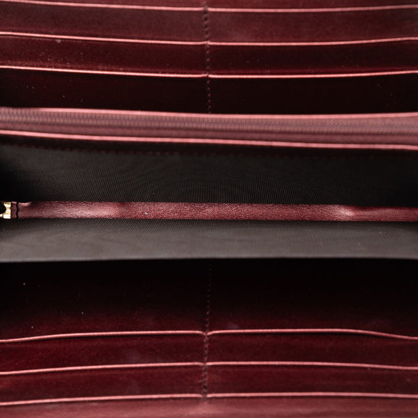 グッチ グッチシマ ラブリー Gハート ラウンドファスナー 長財布 308005 メタリックピンク パテントレザー レディース GUCCI 【中古】