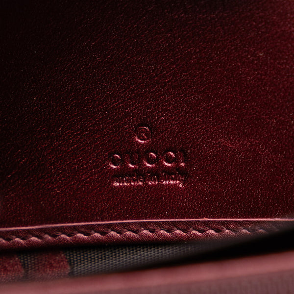 グッチ グッチシマ ラブリー Gハート ラウンドファスナー 長財布 308005 メタリックピンク パテントレザー レディース GUCCI 【中古】