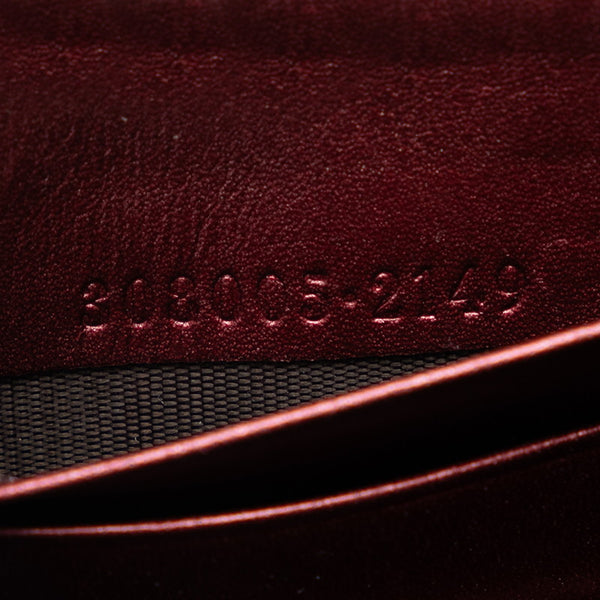 グッチ グッチシマ ラブリー Gハート ラウンドファスナー 長財布 308005 メタリックピンク パテントレザー レディース GUCCI 【中古】