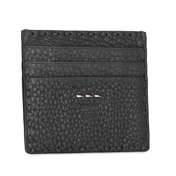 フェンディ カードケース ブラック レザー メンズ FENDI 【中古】