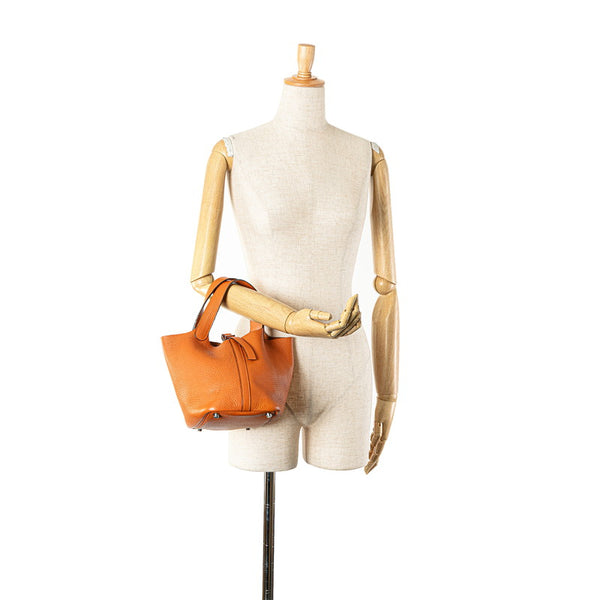 エルメス ピコタンPM ハンドバッグ ポティロン オレンジ トリヨンクレマンス レディース HERMES 【中古】
