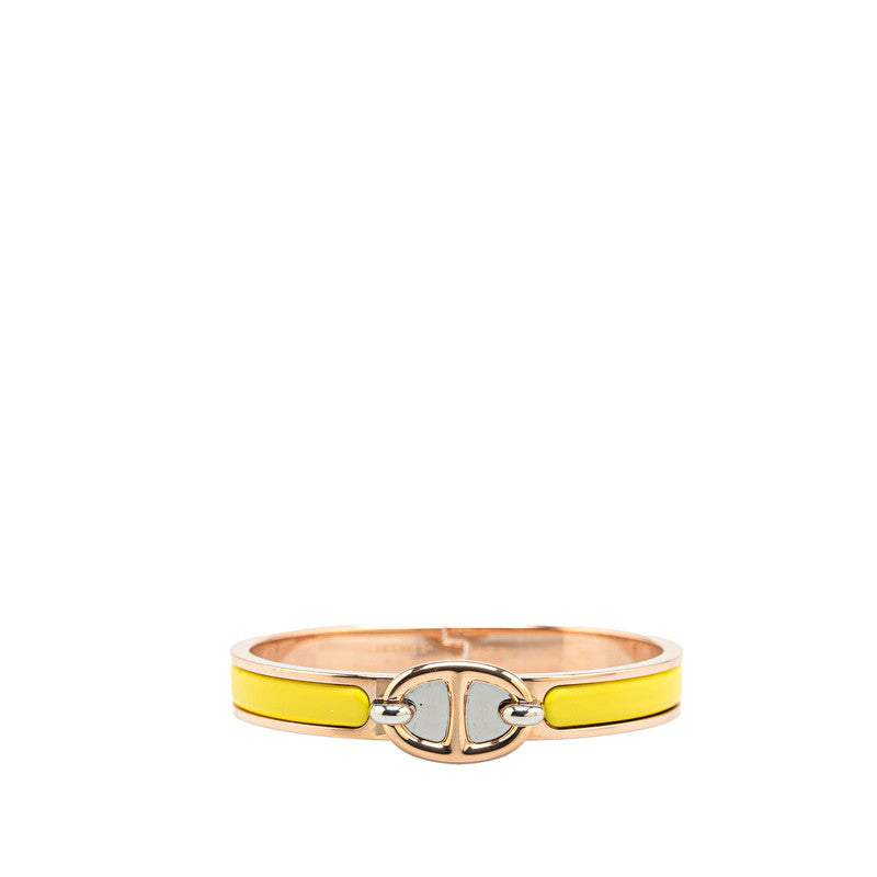 エルメス ミニクリック シェーヌダンクル PM バングル ジョーヌ ピンクゴールド メッキ レディース HERMES 【中古】