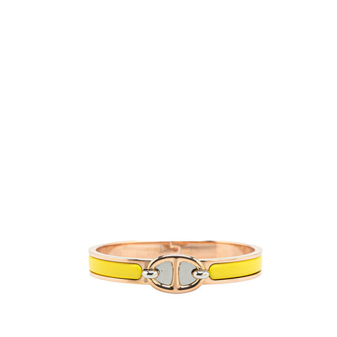 エルメス ミニクリック シェーヌダンクル PM バングル ジョーヌ ピンクゴールド メッキ レディース HERMES 【中古】