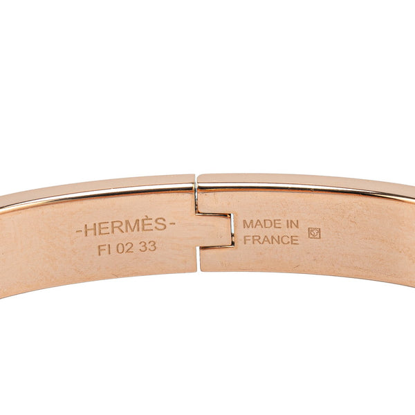 エルメス ミニクリック シェーヌダンクル PM バングル ジョーヌ ピンクゴールド メッキ レディース HERMES 【中古】