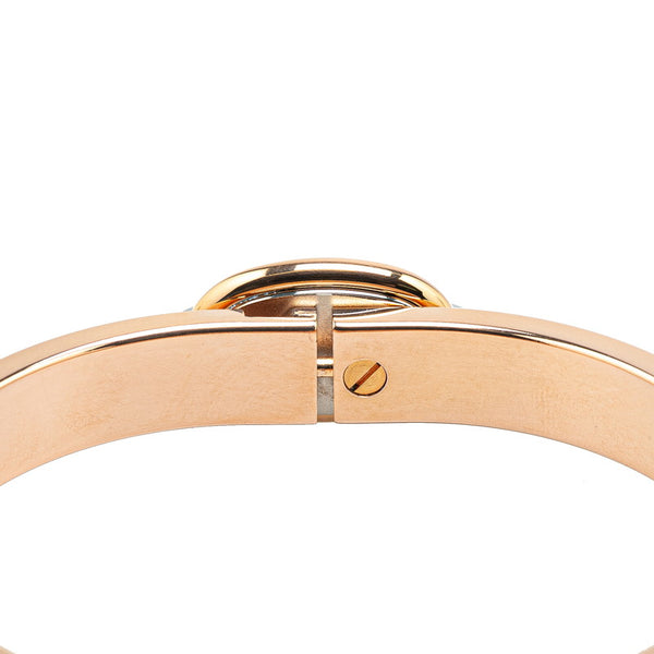 エルメス ミニクリック シェーヌダンクル PM バングル ジョーヌ ピンクゴールド メッキ レディース HERMES 【中古】