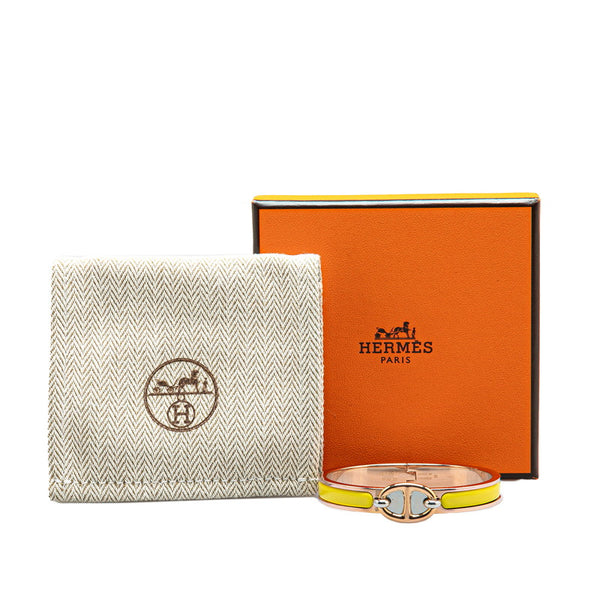 エルメス ミニクリック シェーヌダンクル PM バングル ジョーヌ ピンクゴールド メッキ レディース HERMES 【中古】