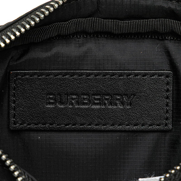 バーバリー ロゴ ウエストバッグ ボディバッグ ブラック ナイロン レディース BURBERRY 【中古】