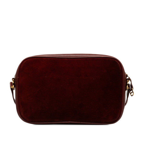 カルティエ マストライン 斜め掛け ショルダーバッグ ワインレッド スウェード レザー レディース CARTIER 【中古】