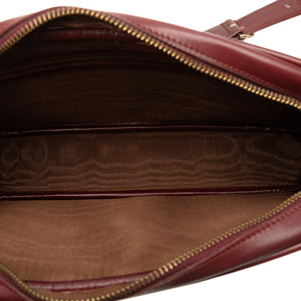 カルティエ マストライン 斜め掛け ショルダーバッグ ワインレッド スウェード レザー レディース CARTIER 【中古】