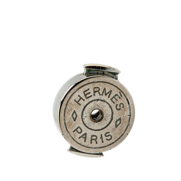 エルメス ダルヴァ スイング スタッド ピアス ブラウン シルバー バッファローホーン レディース HERMES 【中古】