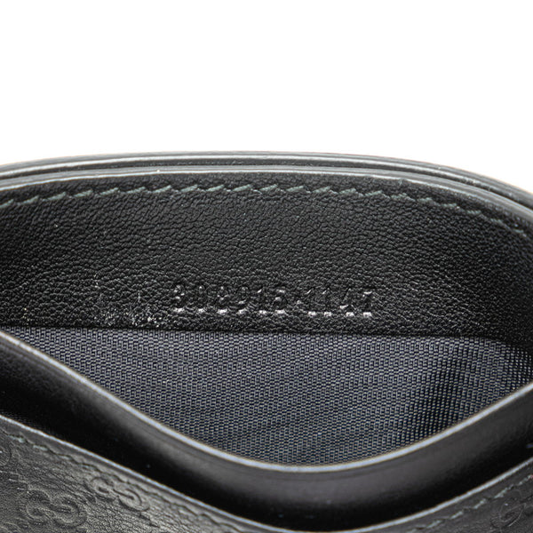 グッチ グッチシマ マネークリップ付 カードケース 名刺入れ 308915 1147 ブラック レザー レディース GUCCI 【中古】