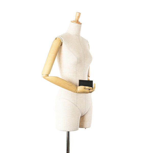 グッチ グッチシマ マネークリップ付 カードケース 名刺入れ 308915 1147 ブラック レザー レディース GUCCI 【中古】