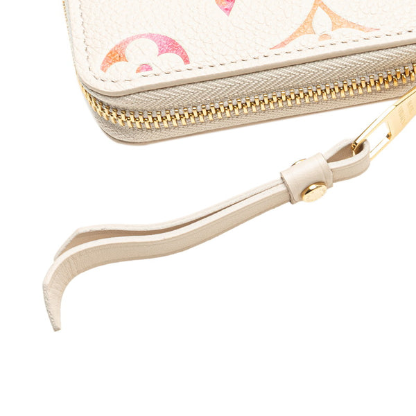 ルイ ヴィトン モノグラム アンプラント ジッピー ウォレット サンライズ アクワレル ラウンドファスナー 長財布 M83505 ホワイト ピンク PVC レザー レディース LOUIS VUITTON 【中古】