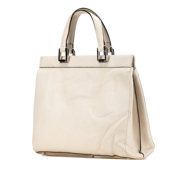 グッチ ズゥミ ホースビット ハンドバッグ ショルダーバッグ 2WAY 564714 ホワイト ゴールド シルバー レザー レディース GUCCI 【中古】