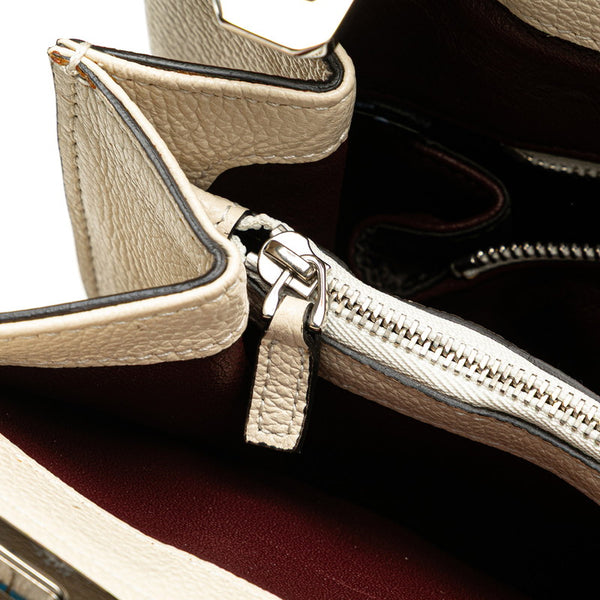 グッチ ズゥミ ホースビット ハンドバッグ ショルダーバッグ 2WAY 564714 ホワイト ゴールド シルバー レザー レディース GUCCI 【中古】