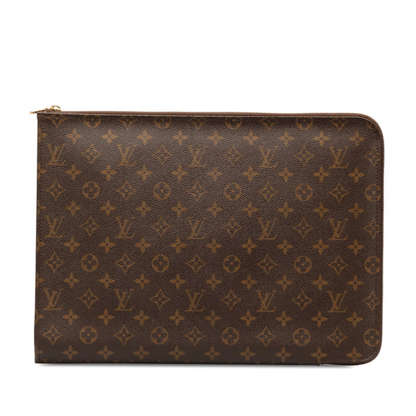 ルイ ヴィトン モノグラム ポッシュ ドキュマン クラッチバッグ ブリーフケース M53456 ブラウン PVC レザー メンズ LOUIS VUITTON 【中古】