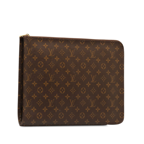 ルイ ヴィトン モノグラム ポッシュ ドキュマン クラッチバッグ ブリーフケース M53456 ブラウン PVC レザー メンズ LOUIS VUITTON 【中古】