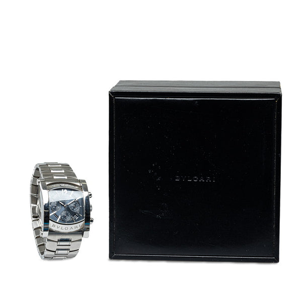 ブルガリ アショーマ 腕時計 AA48SCH 自動巻き ブラック文字盤 ステンレススチール メンズ BVLGARI 【中古】
