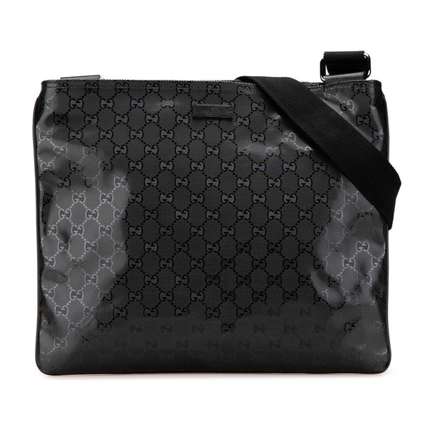 グッチ GGインプリメ 斜め掛け ショルダーバッグ 201446 モスグリーン PVC レザー メンズ GUCCI 【中古】