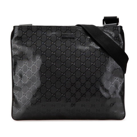 グッチ GGインプリメ 斜め掛け ショルダーバッグ 201446 モスグリーン PVC レザー メンズ GUCCI 【中古】