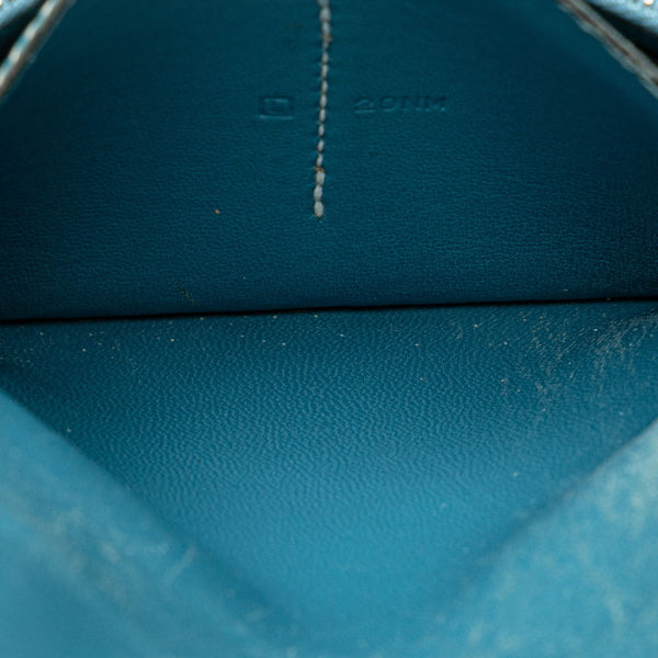 エルメス ドゴン コンパクト 二つ折り財布 ブルー系 トゴ レディース HERMES 【中古】