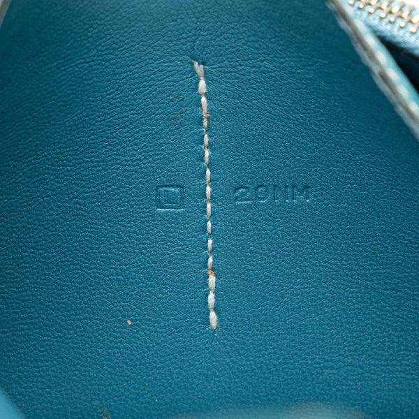 エルメス ドゴン コンパクト 二つ折り財布 ブルー系 トゴ レディース HERMES 【中古】