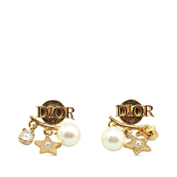 ディオール ディオレボリューション ラインストーン スタッドピアス ゴールド メッキ フェイクパール レディース Dior 【中古】