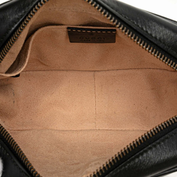 グッチ GGマーモント キルティング 斜め掛け ショルダーバッグ 448065 ブラック レザー レディース GUCCI 【中古】