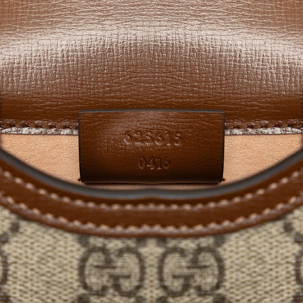 グッチ GGスプリーム ホースビット1955 斜め掛け ミニショルダーバッグ 625615 ブラウン PVC レザー レディース GUCCI 【中古】