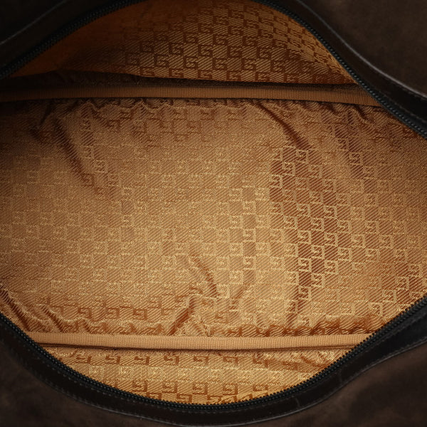 グッチ バンブー ハンドバッグ ボストンバッグ 002 1085 ブラウン スウェード レザー レディース GUCCI 【中古】