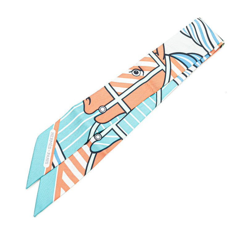 エルメス ツイリー QUADRIGE BAYADERE カドリージュ バヤデール  スカーフ ブルー マルチカラー シルク レディース HERMES 【中古】