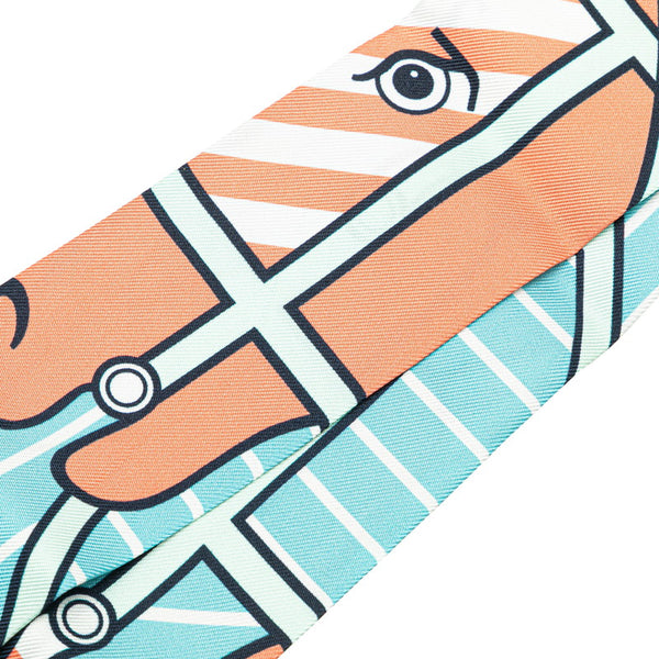 エルメス ツイリー QUADRIGE BAYADERE カドリージュ バヤデール  スカーフ ブルー マルチカラー シルク レディース HERMES 【中古】