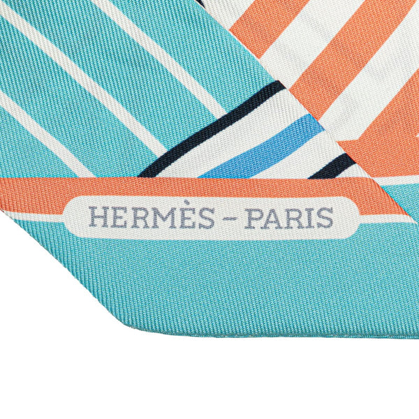 エルメス ツイリー QUADRIGE BAYADERE カドリージュ バヤデール  スカーフ ブルー マルチカラー シルク レディース HERMES 【中古】