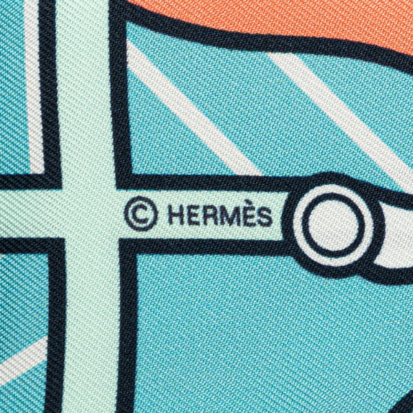 エルメス ツイリー QUADRIGE BAYADERE カドリージュ バヤデール  スカーフ ブルー マルチカラー シルク レディース HERMES 【中古】