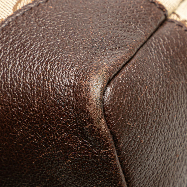 グッチ GGキャンバス 斜め掛け ショルダーバッグ 114273 ベージュ ブラウン キャンバス レザー レディース GUCCI 【中古】