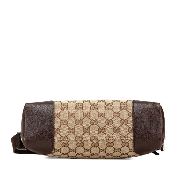 グッチ GGキャンバス 斜め掛け ショルダーバッグ 114273 ベージュ ブラウン キャンバス レザー レディース GUCCI 【中古】