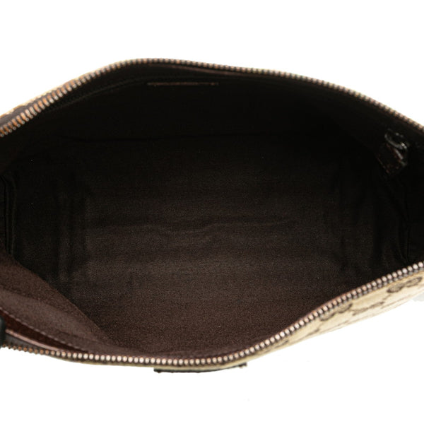 グッチ GGキャンバス 斜め掛け ショルダーバッグ 114273 ベージュ ブラウン キャンバス レザー レディース GUCCI 【中古】