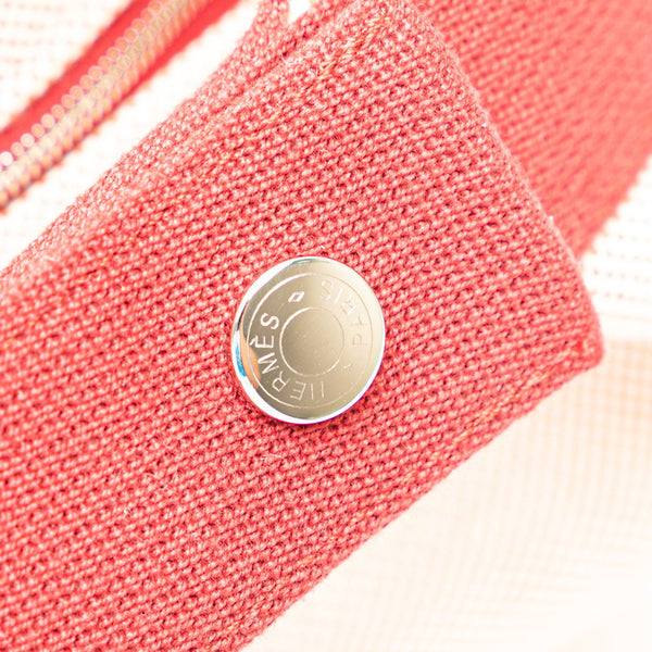 エルメス ブリッドアブラック カブリオルGM ハンドバッグ テラコッタ オレンジ レッド トワルアッシュ レディース HERMES 【中古】